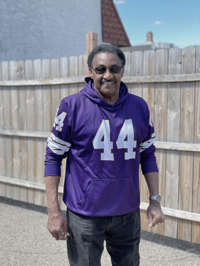 Chuck Foreman Jersey Sweatshirt Hoodie - 'Purple Home' or 'White Away'